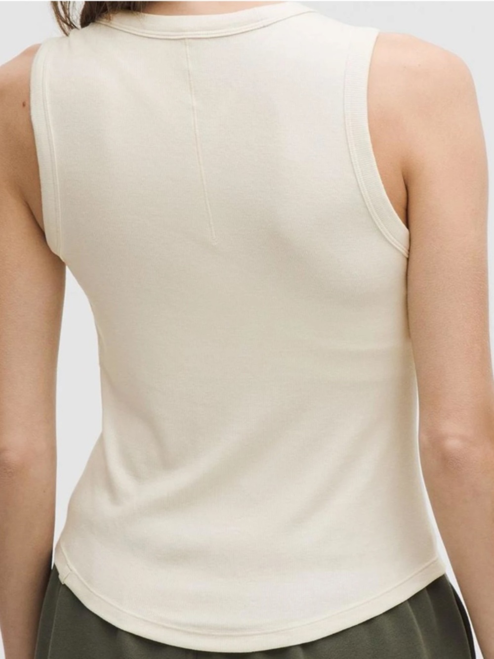🍋 lululemon Hold Tight Crewneck Tank Top Waist Length light ivory size 10 - Picture 2 of 5